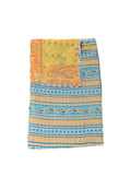 Vintage Sari Kantha Quilt Indian Patchwork Bedspread in Twin Size