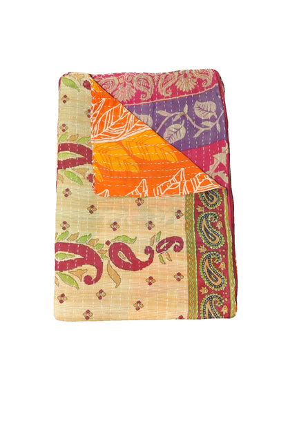 indian kantha throw vintage sari kantha blanket handmade kantha bedding
