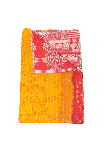Fair Trade Vintage Kantha Throw Blanket Bohemian Kantha Bed Cover Twin Size