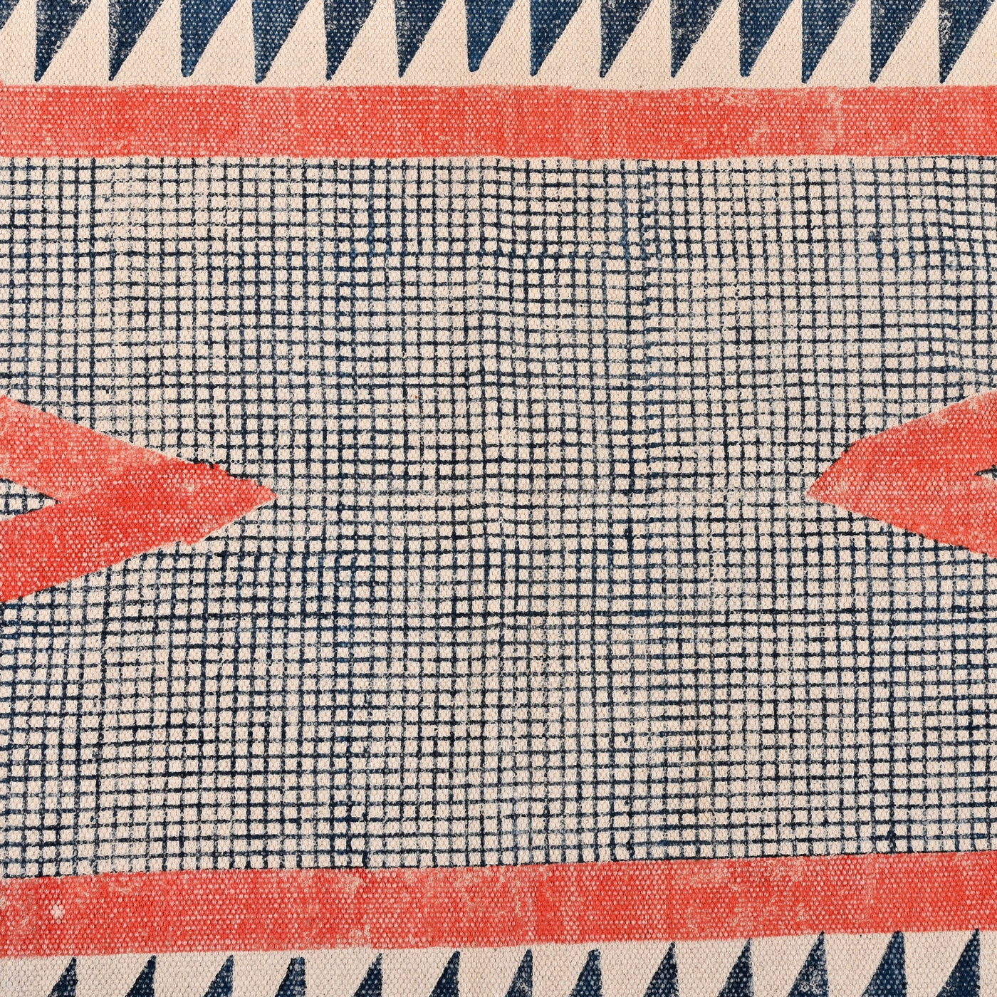 Machine Washable Rug, Washable Hallway Runner, Hand Block Print Cotton Runner