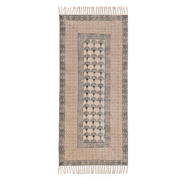 Washable Block Print Cotton Runner