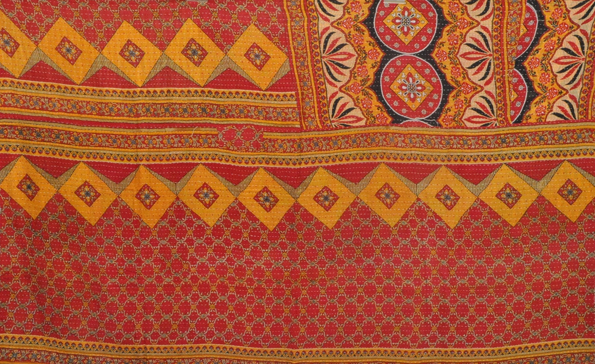 fair trade twin size kantha throw