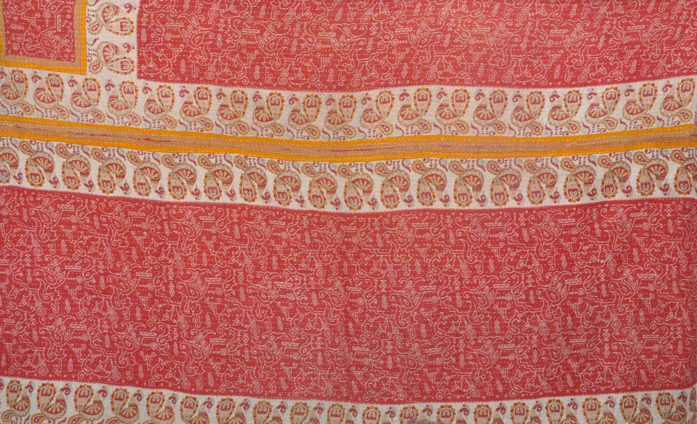 indian quilted cotton kantha blanket