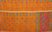 orange floral kantha quilt