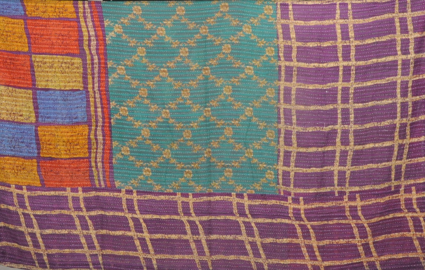Indian Kantha Throw Hand Stitched Baby Blanket Fair Trade Kantha Shop