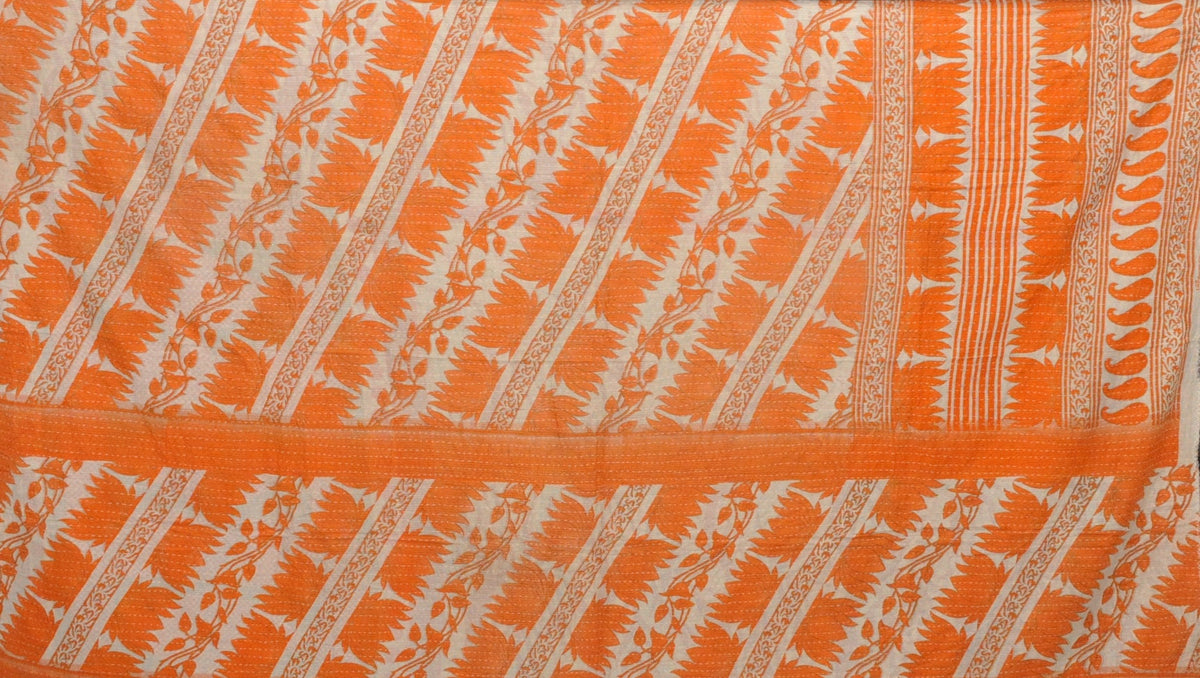 hand stitched cotton kantha blanket