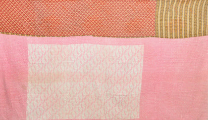Rich Vintage Kantha Sari Throw for Sofa