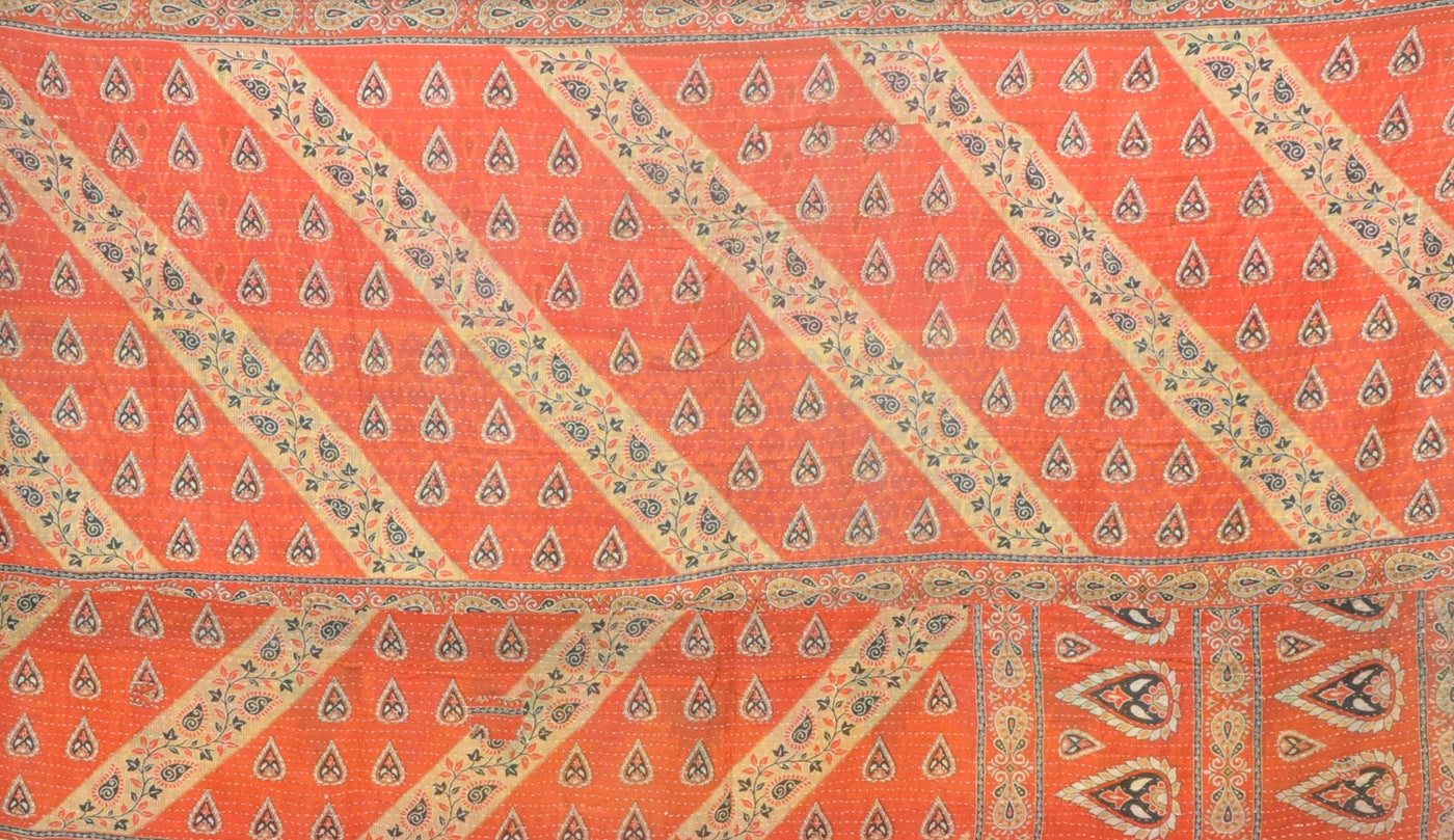 Indian Hand Stitched Vintage Kantha Blanket