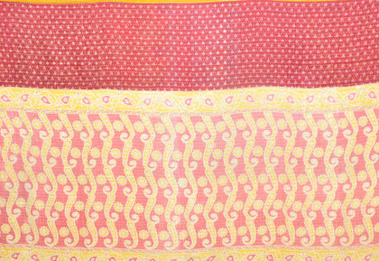 cotton sari kantha throw blanket