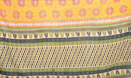 cotton vintage sari kantha sofa throw blanket