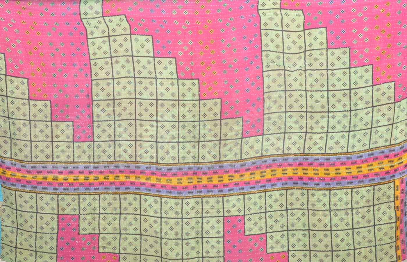 vintage sari kantha throw sofa cover