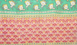 green paisley pattern kantha sofa throw
