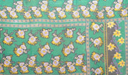 floral pattern kantha sofa throw quilt