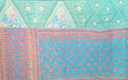 turquoise green vintage kantha quilt
