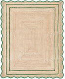 Emerald Green Scallop Jute Rugs Wavy Edge Jute Rugs Runner Sisal Doormats