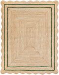 Green Scalloped Jute Rug Wavy Scalloped Rug Custom Size Rugs Hallway Rugs