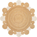 Hand Woven Jute Round Boho Entry Area Rugs for Kitchen, Living Room, Farmhouse