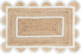 Handwoven Jute Doormat 2'X3' Jute Scalloped Edge Rugs 5X8 Bathroom Runner