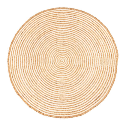 Handwoven Jute Round Rug 8' for Dining Table Braided Round Area Rug 5'x5'