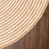 Handwoven Jute Round Rug 8' for Dining Table Braided Round Area Rug 5'x5'