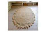 Handwoven Premium Quality Oval Rug for Living Room 9'x12' Scalloped Oval Rug 4'x6'