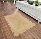 Heavy Traffic Doormats 2x3 Handwoven Jute Carpet 9X12 Scalloped Rug Runner