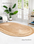 Heavy Traffic Jute Carpet Braided Oval Jute Rug Hemp Jute Oval Door Mats