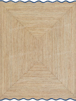 Heavy Traffic Jute Carpet Scalloped Jute Rug Handwoven Rugs Kitchen Runner
