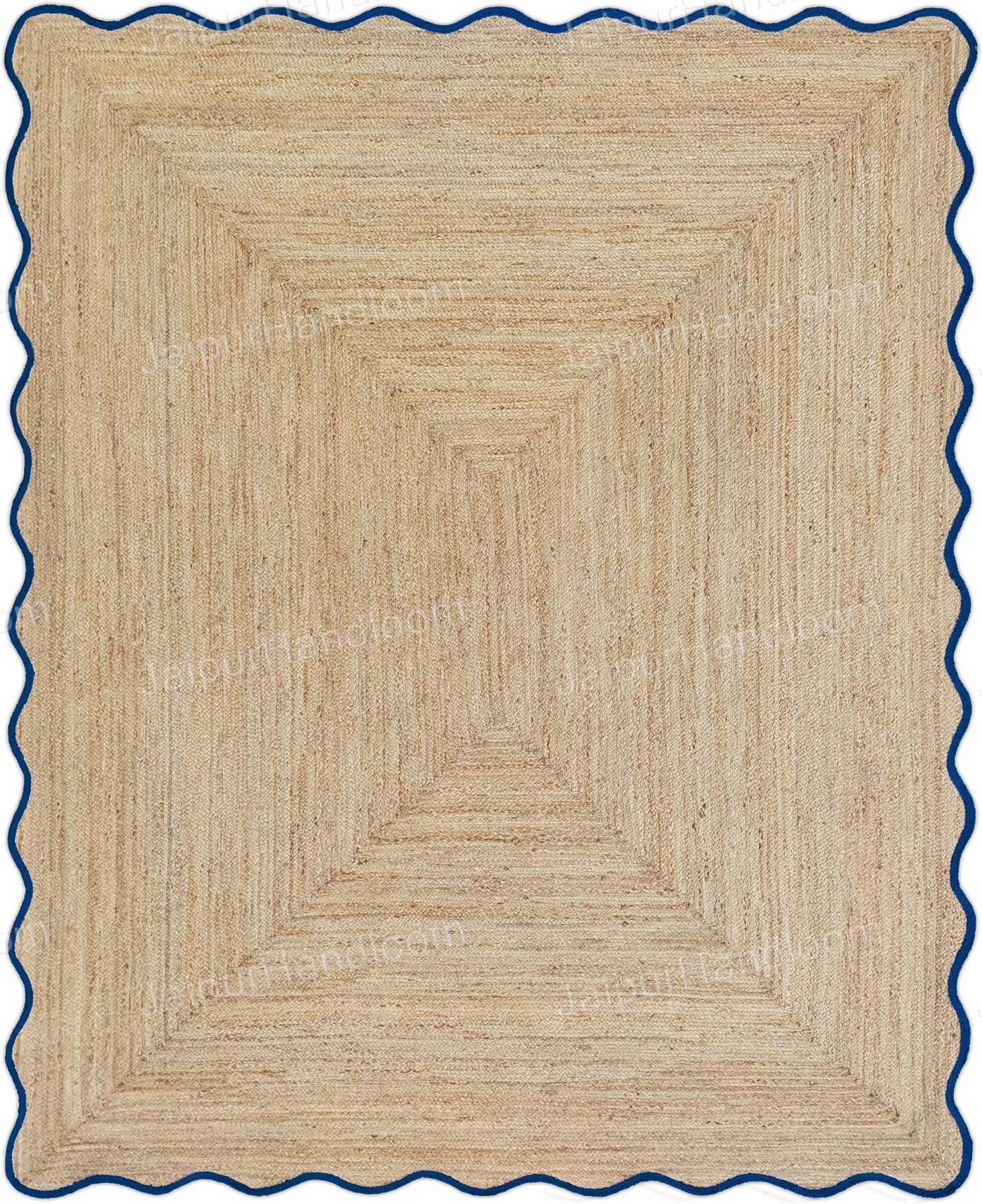 Heavy Traffic Jute Carpet Scalloped Jute Rug Handwoven Rugs Kitchen Runner