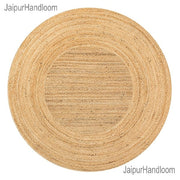 Hemp Jute Round Rug for Dining Table Braided Round Rug for Entry Door