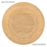 Hemp Jute Round Rug for Dining Table Braided Round Rug for Entry Door