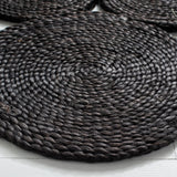 Hemp Jute Round Scandinavian Rug 8' for Living Room Black Jute Round Rug 5'