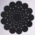 Hemp Jute Round Scandinavian Rug 8' for Living Room Black Jute Round Rug 5'