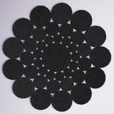 Hemp Jute Round Scandinavian Rug 8' for Living Room Black Jute Round Rug 5'