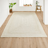 Ivory Jute Rug 8'x10', Braided Off White Jute Rug Runner 4'x6', Jute Rug for Hallway