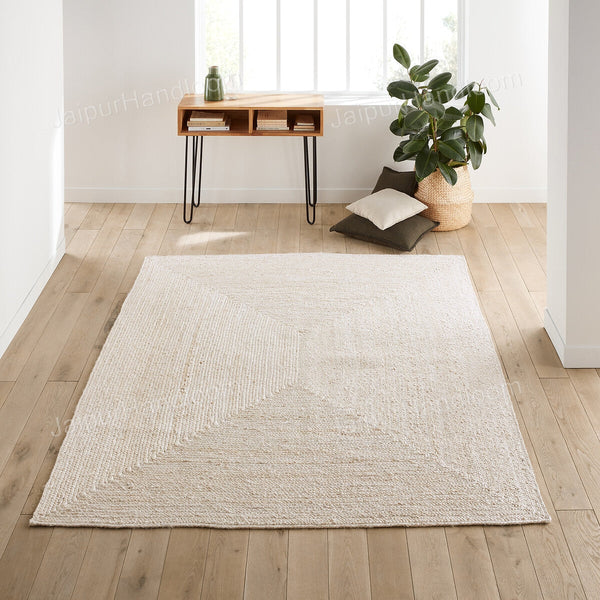 Ivory Jute Rug 8'x10', Braided Off White Jute Rug Runner 4'x6', Jute Rug for Hallway