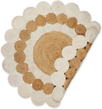 Ivory off white Braided Jute Round Area Rug For Farmhouse, living room, dining room