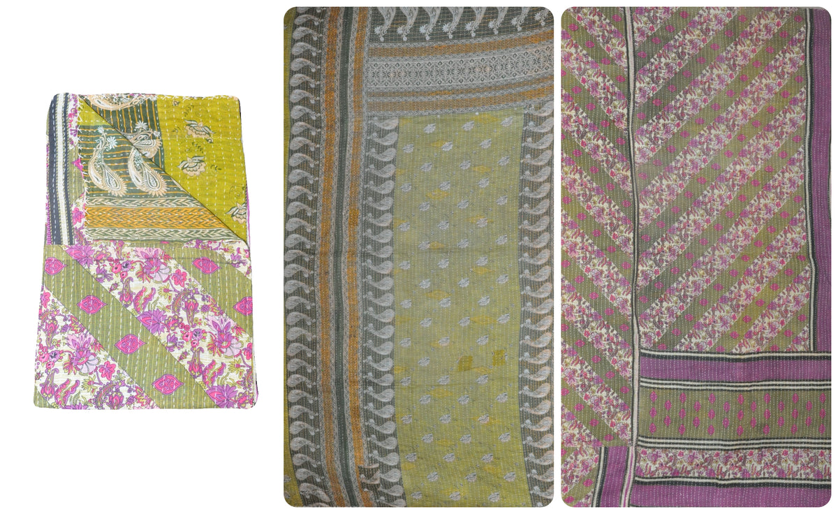 bohemian kantha quilt blanket