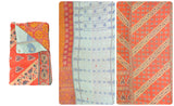 Vitnage Sari Cotton Kantha Quilt Blanket for Sofa