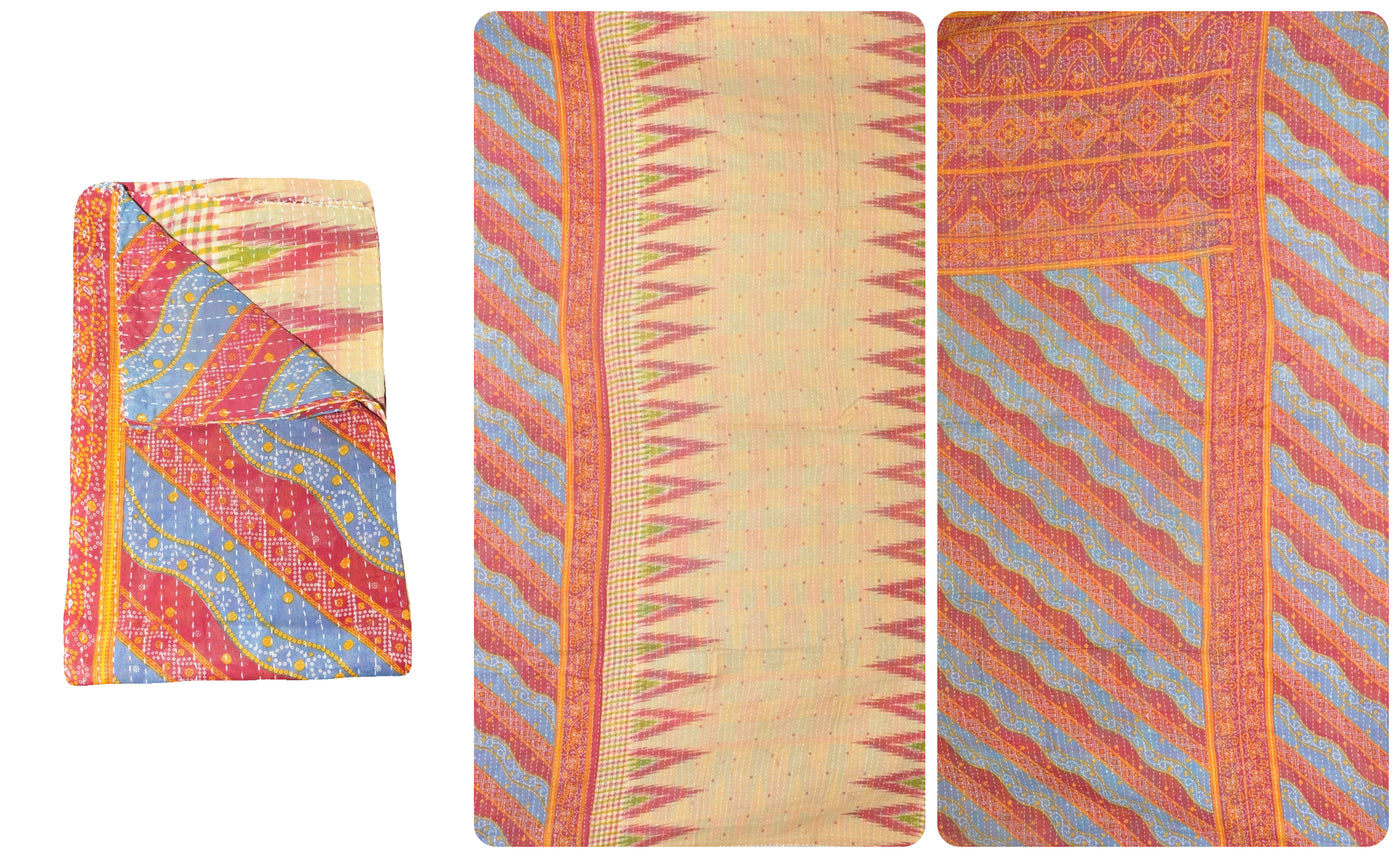 indian fair trade kantha blanke throw