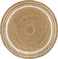 Jute Braided Area Rug Round Boho Area Rug for Living Room, Bedroom, Farmhouse 