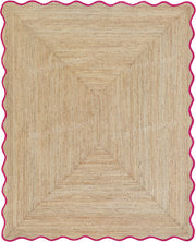 Jute Carpet 8X10 Feet Wavy Scalloped Rug Custom Size Rugs Scalloped Doormats