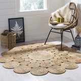 Jute Natural Round Rug , Braided Jute Round Area Rug For Farmhouse