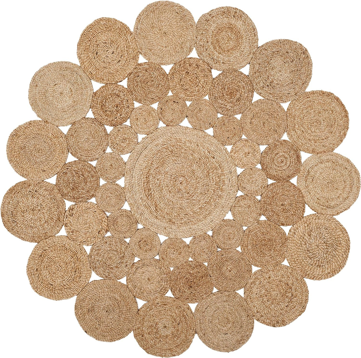 Jute Natural Round Rug , Braided Jute Round Area Rug For Farmhouse