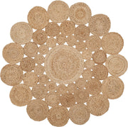 Jute Natural Round Rug , Braided Jute Round Area Rug For Farmhouse