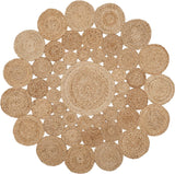 Jute Natural Round Rug , Braided Jute Round Area Rug For Farmhouse