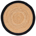 Jute Round Area Rug | Natural Jute Rug Round Braided Farmhouse Reversible Rugs