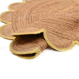 Jute Scallop Round Rug, Scalloped Edge Rug Braided Boho Circular Handmade Area Rugs