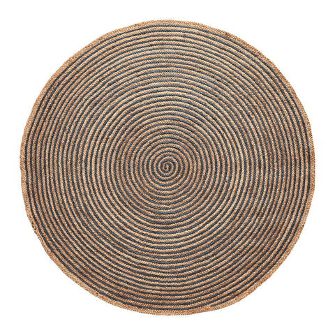 Mandala Pattern Round Jute Rug Braided Seagrass Round Rug Carpet