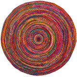 Natural Fiber Cotton Round Multi chindi Area Rug Round Rag Rug